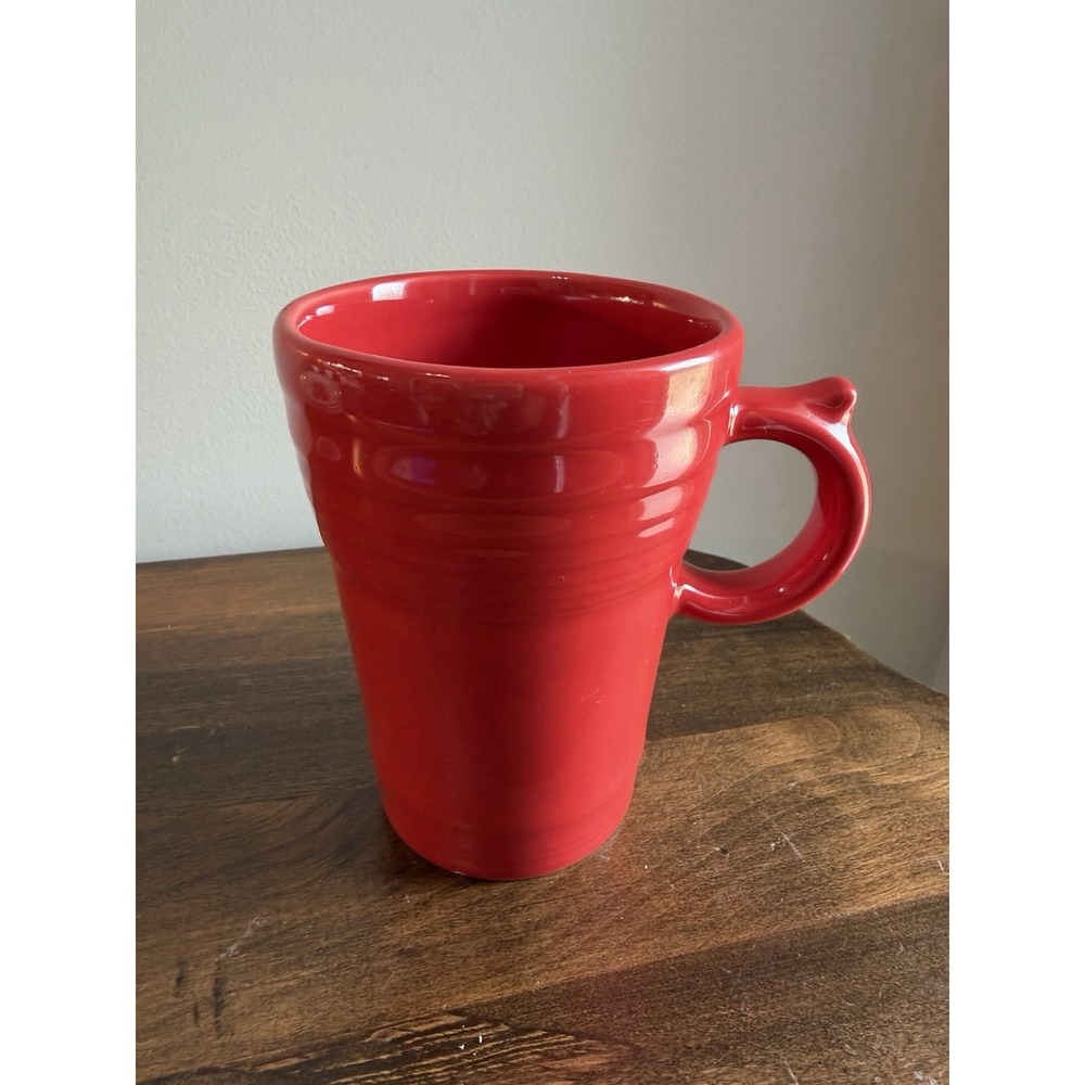 Fiestaware Red Scarlet Latte Coffee Mug Ring Handle Thumb Rest HLC Fiesta *READ*